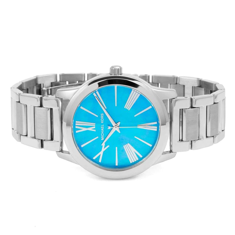 Michael Kors Hartman Quartz Blue Dial Silver Steel Strap Watch For Women - MK3519