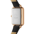 Daniel Wellington Quadro Black Dial Black Leather Strap Watch For Women  - DW00100449