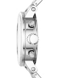 Fossil Boyfriend Chronograph Silver Dial Silver Steel Strap Watch for Women - ES2198