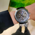 Tommy Hilfiger Keagan Quartz Grey Dial Black Leather Strap Watch for Men - 1791289