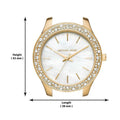 Michael Kors Liliane Mother of Pearl White Dial Gold Steel Strap Watch For Women - MK4555