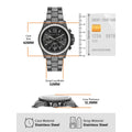 Michael Kors Everest Chronograph Black Dial Grey Steel Strap Watch For Women - MK6974