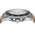Michael Kors Everest Analog White Dial Brown Leather Strap Watch For Men - MK9092