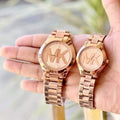 Michael Kors Mini Slim Runway Rose Gold Dial Two Tone Steel Strap Watch for Women - MK3650