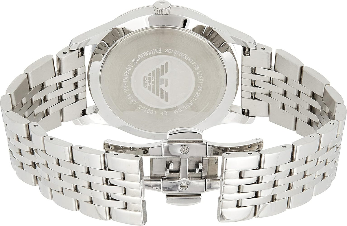 Emporio Armani Classic Silver Dial Silver Steel Strap Watch For Men - AR1867