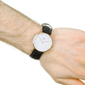 Daniel Wellington Classic Reading White Dial Black Leather Strap Watch For Women - DW00100041