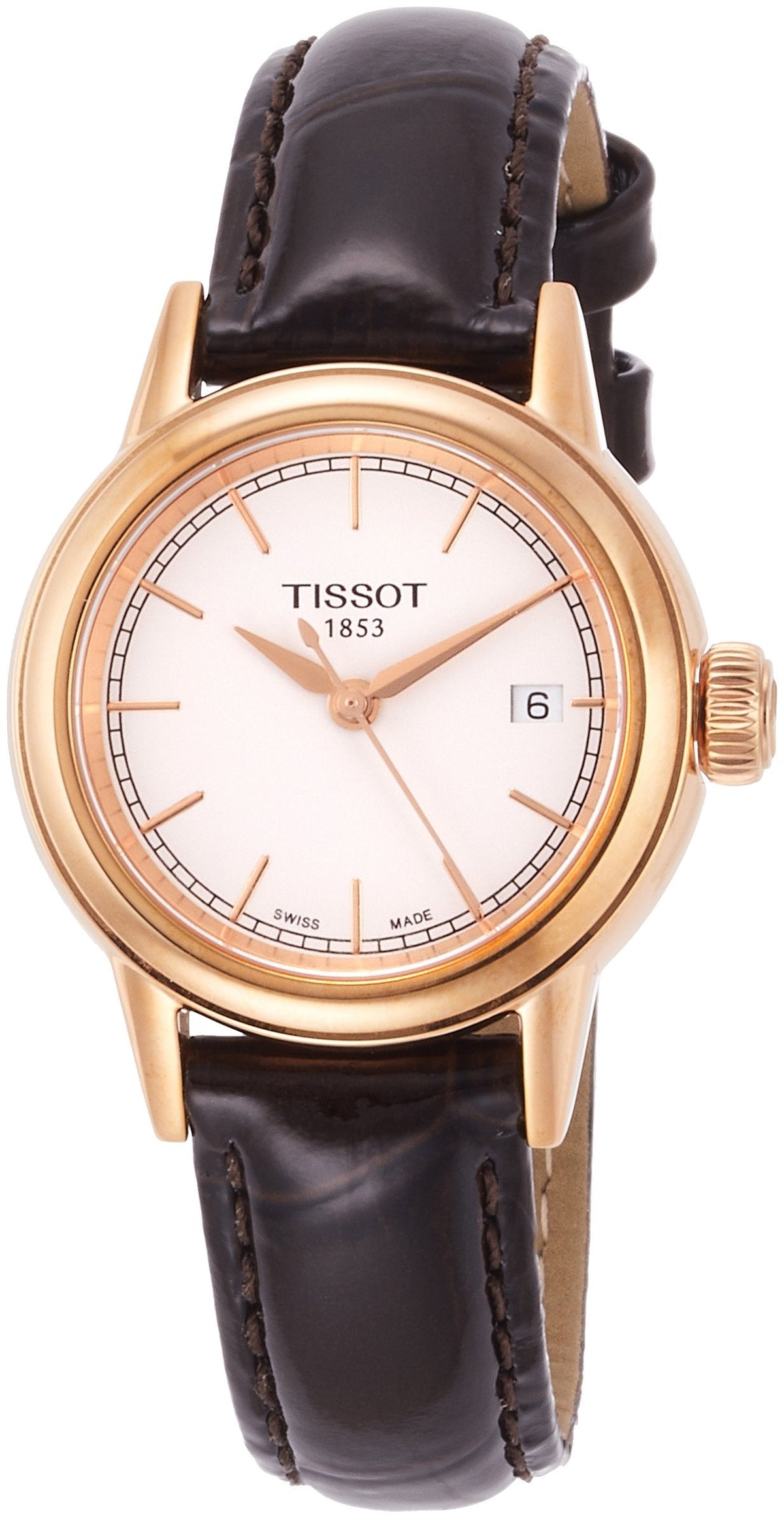 Tissot Carson Lady Steel Quartz Brown Leather Strap Watch For Women - T085.210.36.011.00