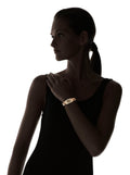 Burberry Pioneer Gold Dial Haymarket Beige Leather Strap Watch for Women - BU9509