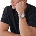 Michael Kors Everest Analog White Dial Brown Leather Strap Watch For Men - MK9092