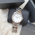 Marc Jacobs Henry Diamonds White Dial Silver Steel Strap Watch for Women - MBM3044