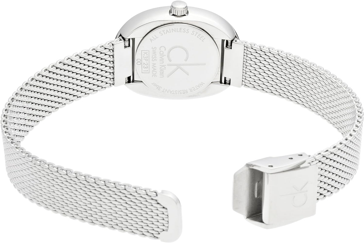Calvin Klein Incentive Silver Dial Silver Mesh Bracelet Watch for Women - K3P23126