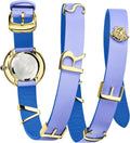 Versace V-Flare Silver Dial Purple Leather Strap Watch for Women - VEBN00318