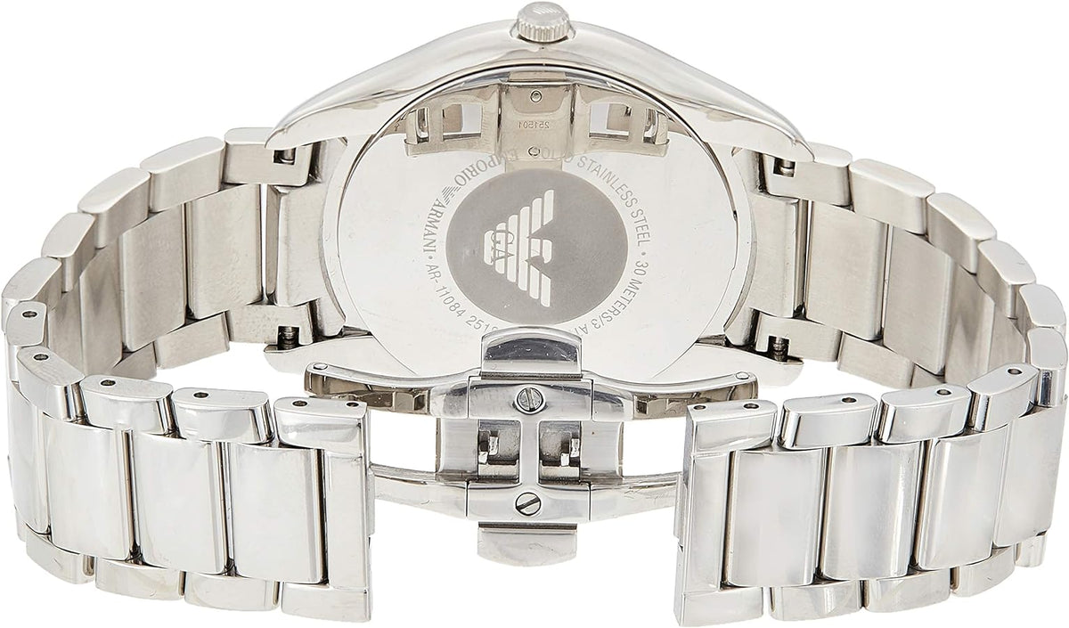 Emporio Armani Dress Quartz Silver Dial Silver Steel Strap Watch For Men - AR11084