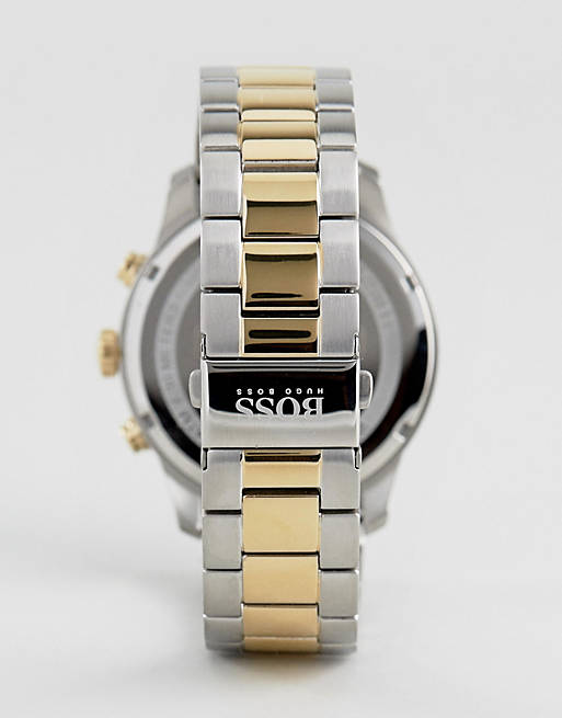 Hugo Boss Professional Black Dial Two Tone Steel Strap Watch for Men - 1513529