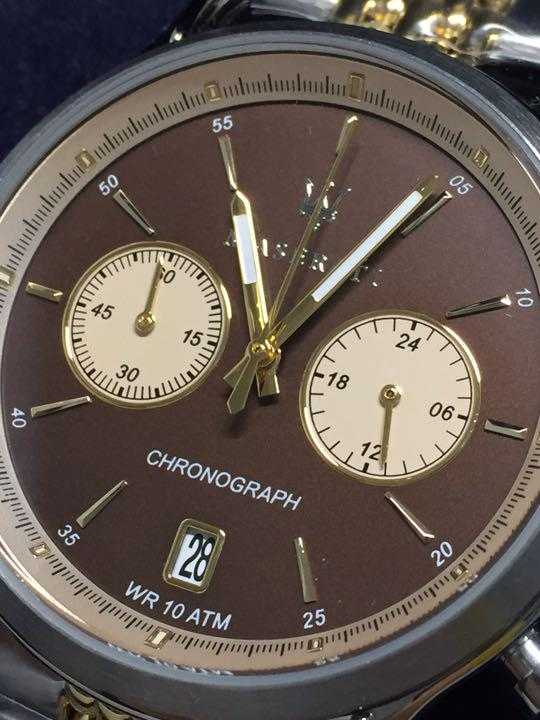 Maserati Legend Chronograph Brown Dial Two Tone Steel Strap Watch For Men - R8873638003