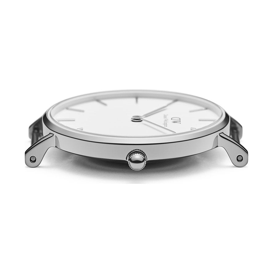 Daniel Wellington Petite Sterling White Dial Silver Mesh Bracelet Watch For Women - DW00100220