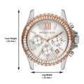 Michael Kors Everest Chronograph Silver Dial Two Tone Steel Strap Watch For Women - MK6975