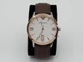 Emporio Armani Giovanni Quartz White Dial Brown Leather Strap Watch For Men - AR11211