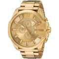 Diesel Mega Chief Chronograph Gold Dial Gold Steel Strap Watch For Men - DZ4360