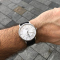 Tissot T-Classic Powermatic 80 Silver Dial Brown Leather Strap Watch For Men - T122.407.16.031.00