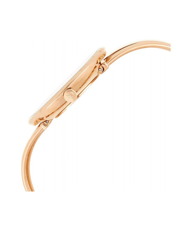 Calvin Klein Drift White Dial Rose Gold Steel Strap Watch for Women - K6S2N616