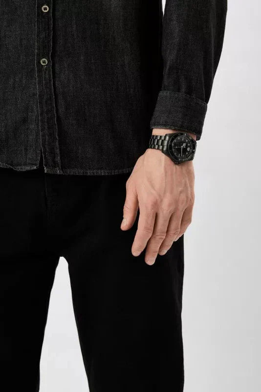 Philipp Plein The $kull Diver Black Dial Black Stainless Steel Strap Watch For Men- PWOAA0922