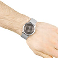 Calvin Klein Minimal Grey Dial Silver Mesh Bracelet Watch for Men - K3M21124