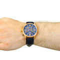 Hugo Boss Ambassador Chronograph Blue Dial Blue Leather Strap Watch For Men - HB1513320