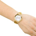 Calvin Klein Class White Dial Gold Steel Strap Watch for Women - K6R23526