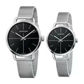 Calvin Klein Even Black Dial Silver Mesh Bracelet Watch for Women - K7B21121