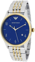Emporio Armani Classic Quartz Blue Dial Two Tone Steel Strap Watch For Men - AR1868