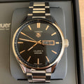 Tag Heuer Carrera Calibre 5 Automatic Black Dial Silver Steel Strap Watch for Men - WAR201C.BA0723