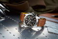 Breitling Avi Chronograph 42 P-51 Mustang Black Dial Brown Leather Strap Watch for Men - A233803A1B1X1