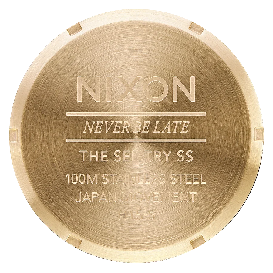 Nixon Sentry Green Dial Gold Steel Strap Watch for Men - A356-1919