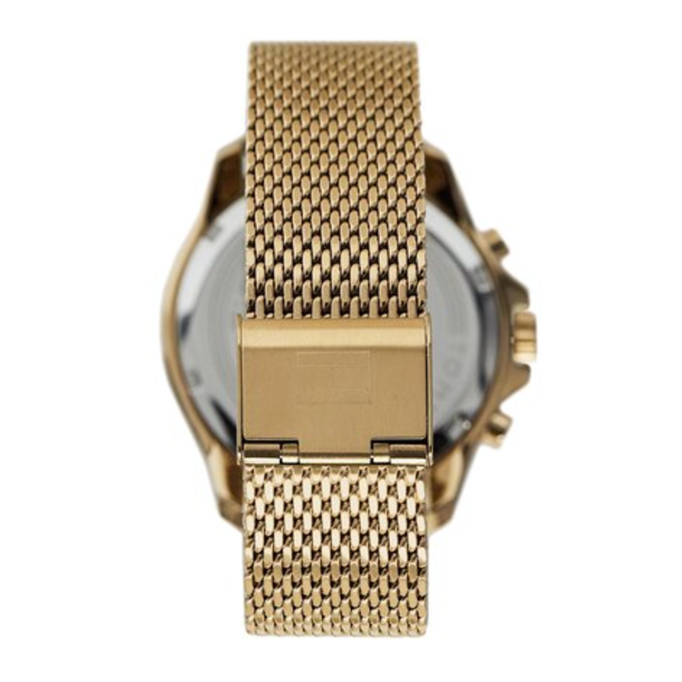 Tommy Hilfiger Jordan Chronograph Green Dial Gold Mesh Strap Watch For Men - 1792093