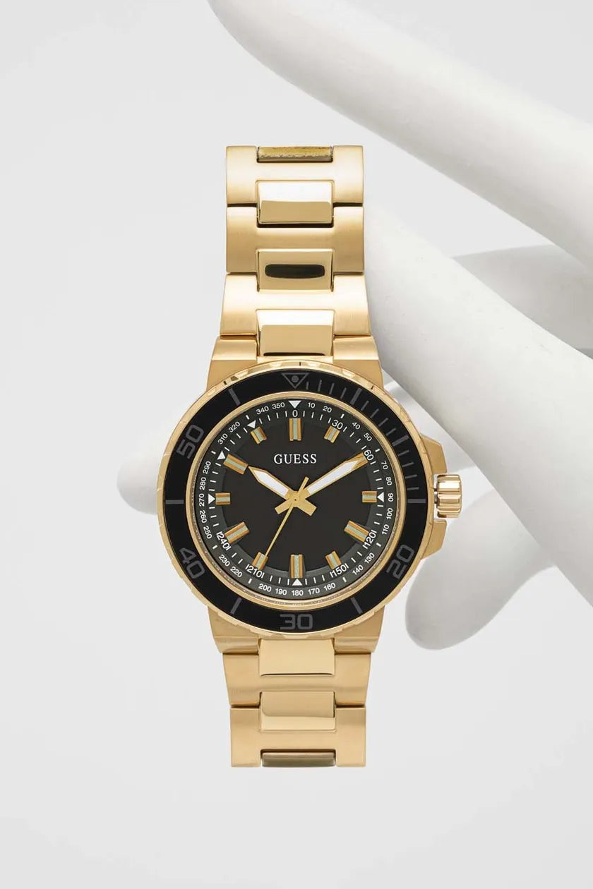 Guess Track Grey Dial Gold Steel Strap Watch for Men - GW0426G2