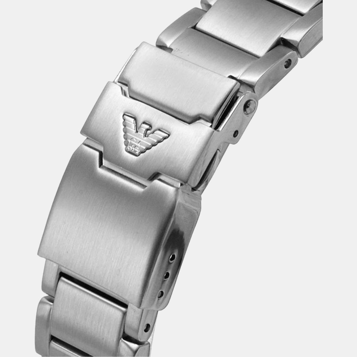 Emporio Armani Diver Chronograph Quartz Black Dial Silver Steel Strap Watch For Men - AR11360