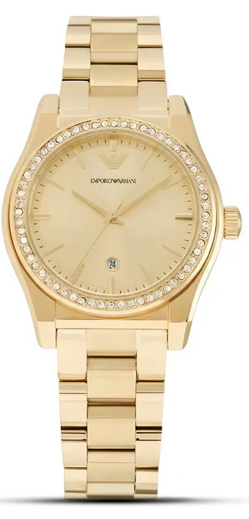 Emporio Armani Federica Gold Dial Gold Steel Strap Watch for Women - AR11607