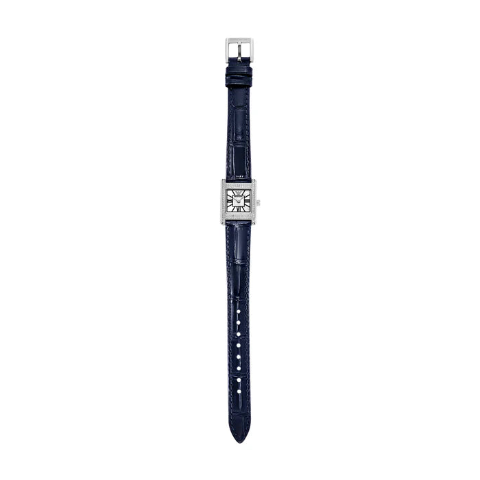 Emporio Armani Genni White Dial Blue Leather Strap Watch for Women - AR11718