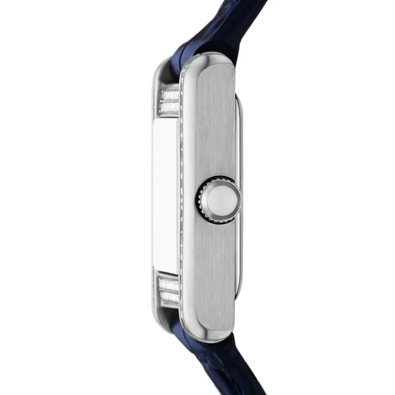 Emporio Armani Genni White Dial Blue Leather Strap Watch for Women - AR11718