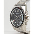 Emporio Armani Sigma Chronograph Black Dial Silver Steel Strap Watch For Men - AR6098