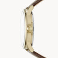 Fossil Flynn Twist Mechanical White Dial Brown Leather Strap Watch for Men - BQ2218