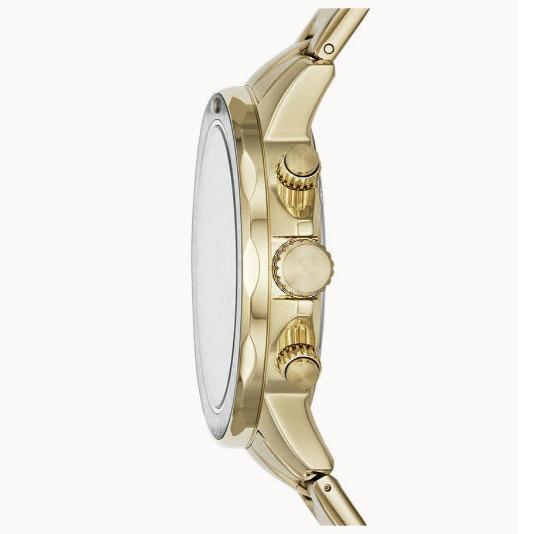 Fossil Dean Chronograph Champagne Dial Gold Steel Strap Watch for Men - FS4867