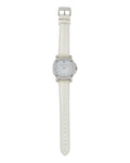 Burberry The Britain Diamonds Mother of Pearl Dial White Leather Strap Watch for Women - BBY1800
