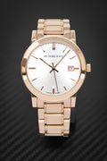 Burberry The City White Dial Rose Gold Steel Strap Watch for Women - BU9004
