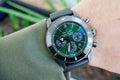 Breitling Superocean Heritage B01 Chronograph 44 Green Dial Black Mesh Bracelet Watch for Men - MB01621A1L1S1