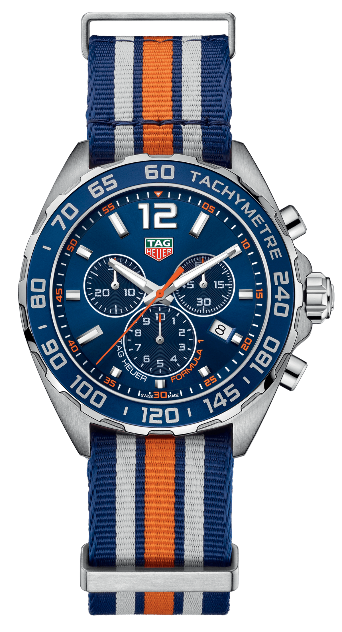 Tag Heuer Formula 1 Chronograph 43mm Blue Dial NATO Strap Watch for Men - CAZ1014.FC8196