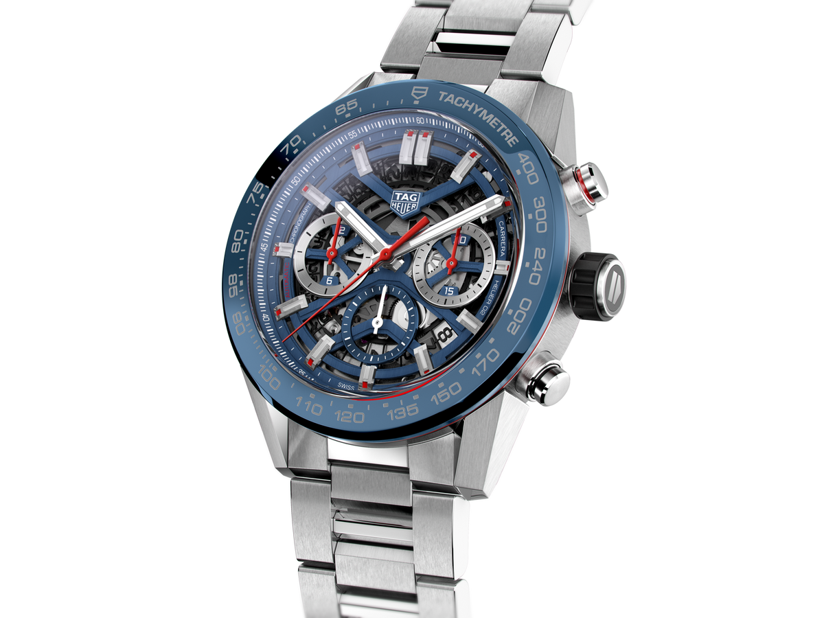 Tag Heuer Carrera Chronograph Blue Dial Silver Steel Strap Watch for Men - CBG2A11.BA0654