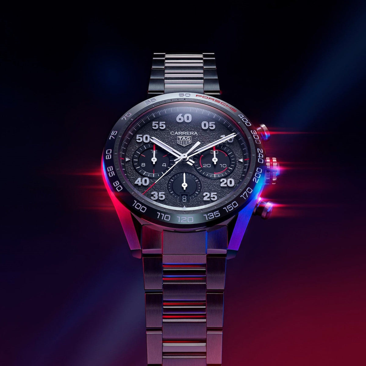 Tag Heuer Carrera Porsche Chronograph Grey Dial Silver Steel Strap Watch for Men - CBN2A1F.BA0643