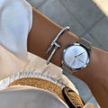 Calvin Klein Minimal Silver Dial Silver Mesh Bracelet Watch for Women - K3M2212Z